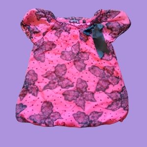 Tempted M/5 pink and black butterfly shit with a bow E.U.C